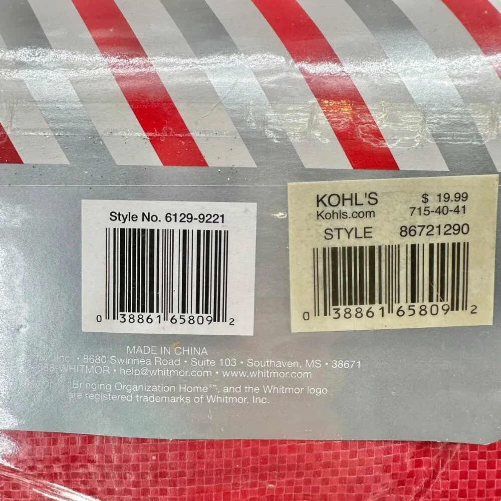 Whitmor Christmas Jumbo Storage Bags 1 New 1 Used Red Zip Up Handles 30x30x8 Red